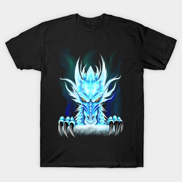 Peaking ice dragon T-Shirt by Icydragon98